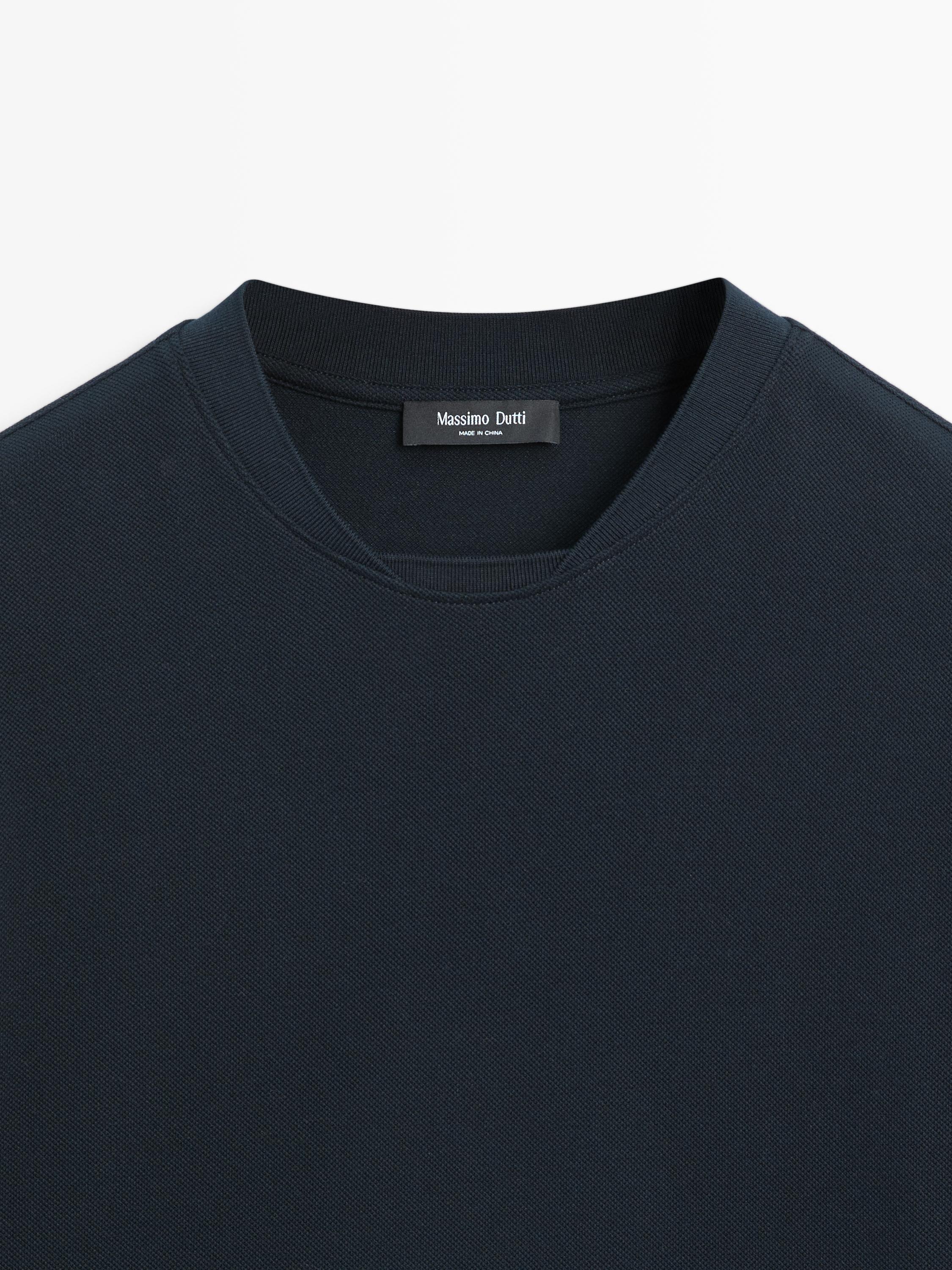 Short sleeve piqué T-shirt with collar detail